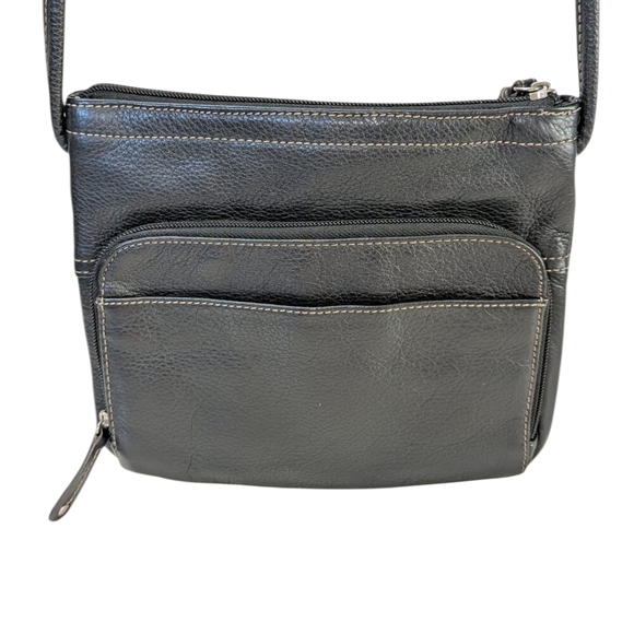 Tignanello Black Leather Crossbody Bag Like NEW - Picture 2 of 8